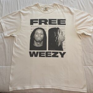 Free Weezy Lil Wayne Graphic T-Shirt Men’s XL White Rap Tee Streetwear